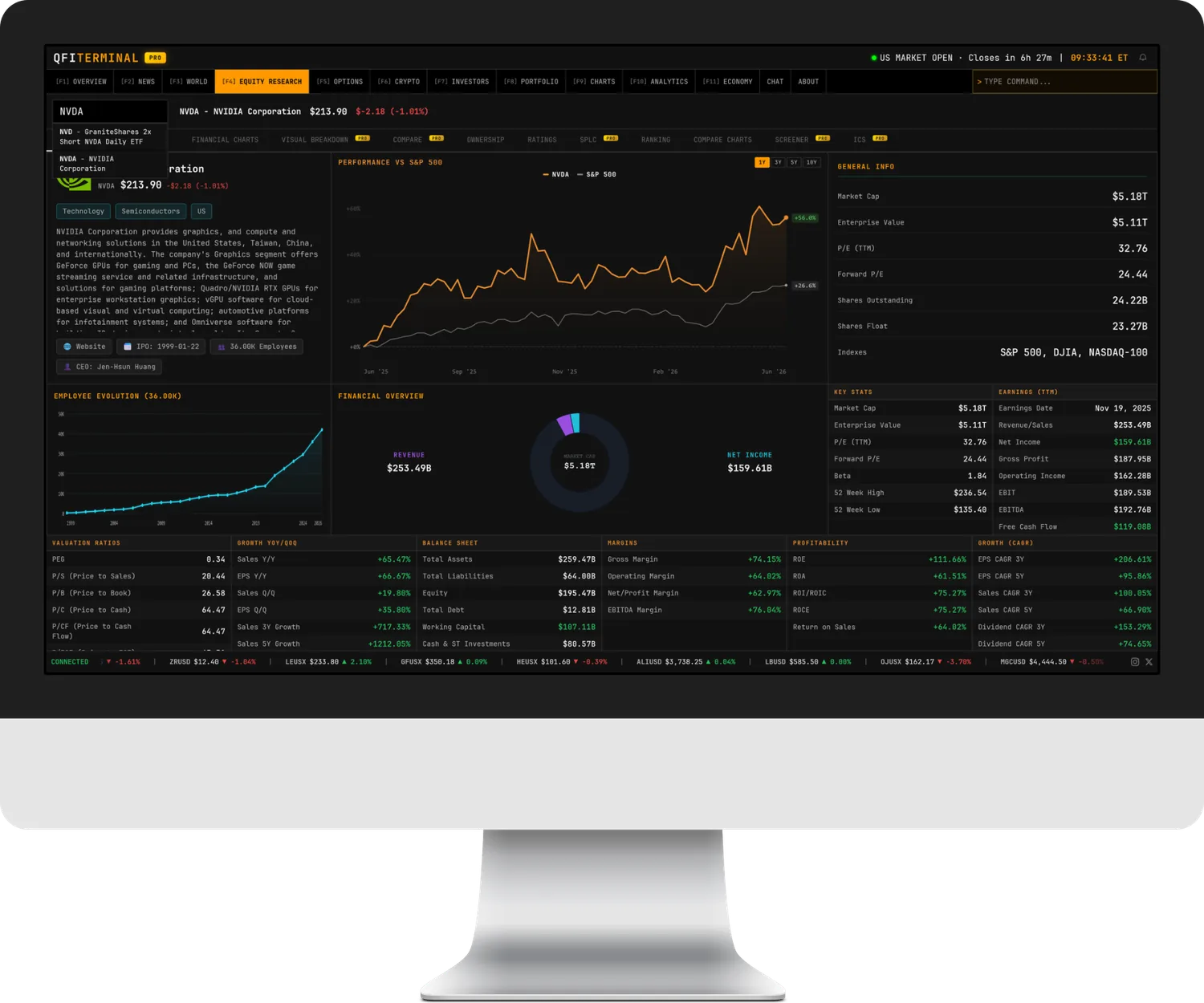 QFI Terminal on Desktop