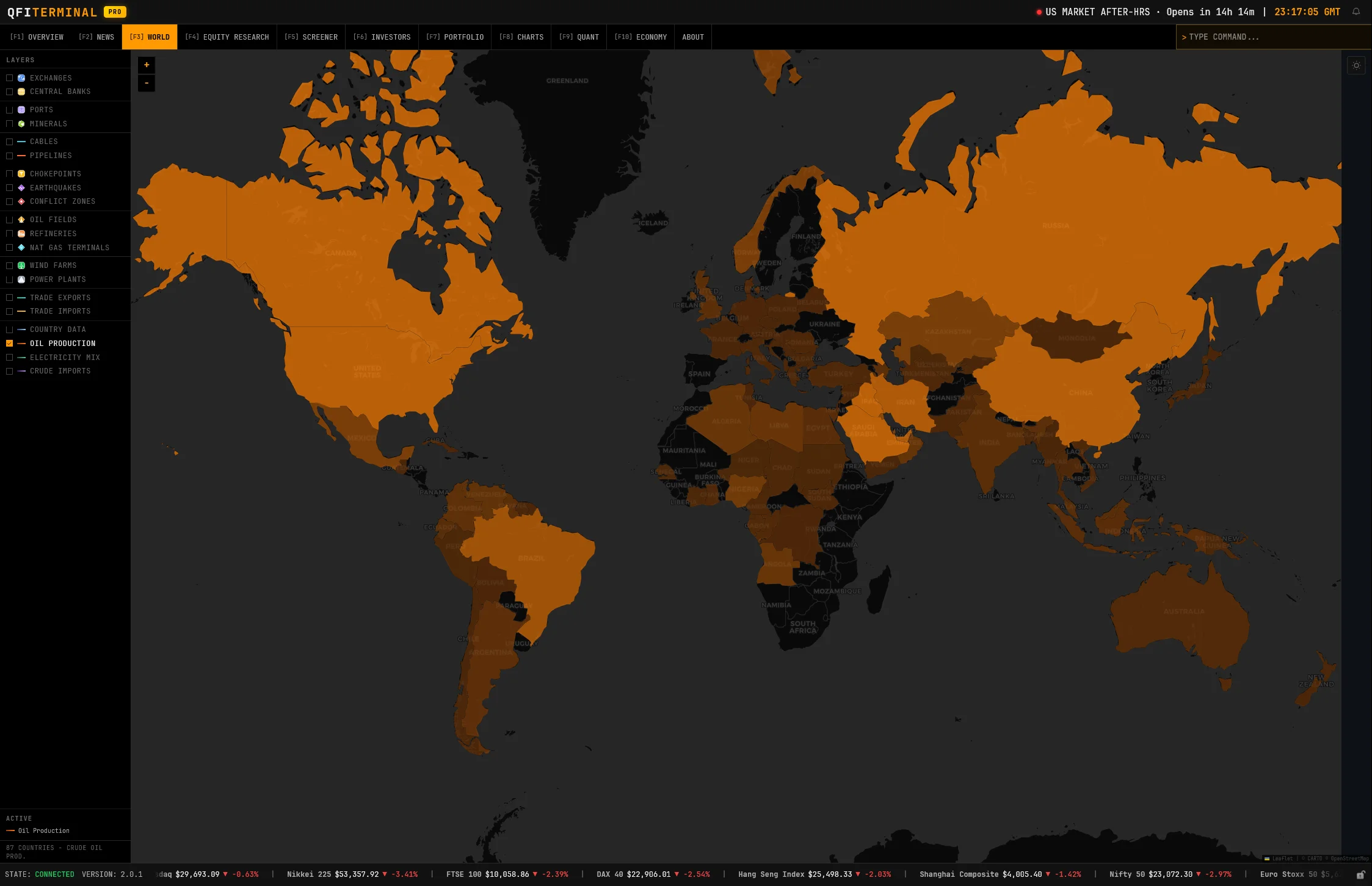 World Map - Oil Production